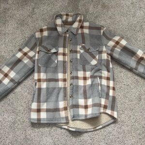 Plaid Button-Up Jacket
